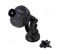 Car holder | black | for windscreen | Size: 4.0"-6.5" | USB A,USB C