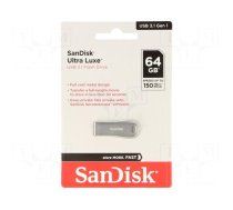 Pendrive | USB 3.1 | 64GB | 150MB/s | USB A | ULTRA LUXE | Colour: silver