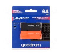Pendrive | USB 3.2 Gen 1 | 64GB | R: 60MB/s | W: 20MB/s | black,orange