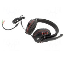 Headphones with microphone | black | Jack 3,5mm x2 | 1.8m | 32Ω