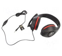 Headphones with microphone | black,red | Jack 3,5mm | headphones