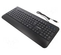Keyboard | black | USB A | wired,slim,US layout | with LED | 1.5m