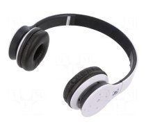 Wireless headphones with microphone | white | USB micro | 10m | 32Ω