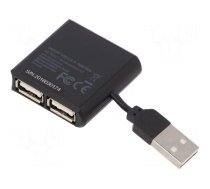 Hub USB | USB 2.0 | PnP and hot-plug | black | Number of ports: 4