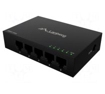 Switch Ethernet | DC socket,RJ45 socket x5 | black | 10Gbps