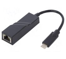 Adapter | USB 3.1 | RJ45 socket,USB C plug | 0.2m | Colour: black