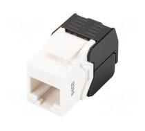 RJ45 module | Keystone | white,black | on cable | Cat 5e | RJ45 socket