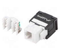 RJ45 module | Keystone | white,black | on cable,push-in | Cat 5e