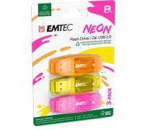 Emtec USB2.0 C410 8GB Neon 3 pcs