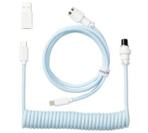 Keychron Coiled Type-C Cable, Light Blue