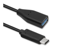 Qoltec Cable USB 3.1 type C male | USB 3.0 A female | 0.2m