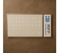 Klaviatūras uzlīmes Riff RF-KEY-RU-TR/WH – baltas kirilicas rakstzīmes uz caurspīdīga fona