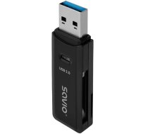 Karšu lasītājs Savio USB 3.0 SD Reader Black