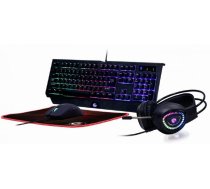 Gembird 4-in-1 Backlight Gaming Kit Phantom Black