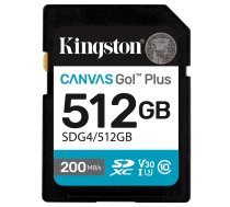 Atmiņas karte Kingston 512GB SDXC Canvas Go Plus Gen4