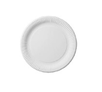Papīra šķīvji Green Way, 15cm diametrā, balti, 100 gab.