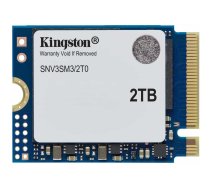 Kingston SSD | NV3 | 2000 GB | SSD form factor M.2 2230 | Solid-state drive interface PCIe 4.0 x4 NVMe | Read speed 6000 MB/s | Write speed 5000 MB/s
