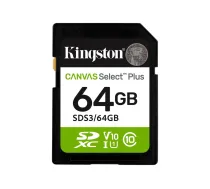 Kingston Canvas Select Plus | 64 GB | SD | Flash memory class Class 10