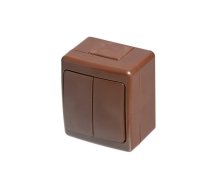 BETA slēdzis 1+1 virsapmetuma brūns IP44