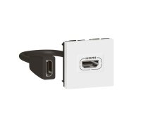 HDMI preterminated socket 2 modules white Mosaic