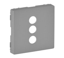Cover plate Valena Life - triple RCA socket - aluminium