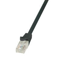 RJ45 kabelis / Patch kabelis 25cm CAT5E U/UTP (melns)