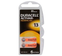 Izmērs 13, Dzirdes Aparāta Baterija, 1.45V Duracell Zn-Air PR48 iepakojumā 6 gb.