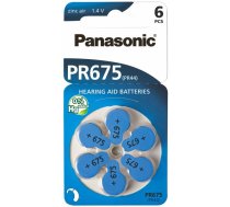 Izmērs 675, Dzirdes Aparāta Baterija, Panasonic Zn-Air PR44 iepakojumā 6 gb.