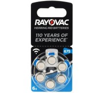 Izmērs 675, Dzirdes Aparāta Baterija, 1.45V Rayovac Special Zn-Air PR44 iepakojumā 6 gb.
