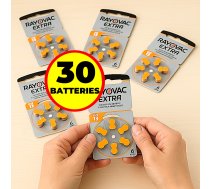 30 gab. Ekonomiskais Komplekts Dzirdes aparāta baterijas | Izmērs 13 | Extra Advanced Zn-Air PR48