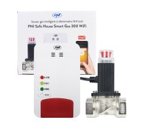 Viedais gāzes noplūdes sensors ar signalizāciju un 3/4" solenoīda vārsta vadību, Tuya WiFi | PNI