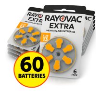 60 gab. Ekonomiskais Komplekts Dzirdes aparāta baterijas | Izmērs 13 | Extra Advanced Zn-Air PR48