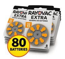 80 gab. SUPER EKONOMISKAIS Komplekts Dzirdes aparāta baterijas | Izmērs 13 | Advanced Zn-Air PR48