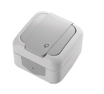 Mitrumdrošs IP54 elektrības Kontaktligzda [rozete] ar zemējumu pelēka