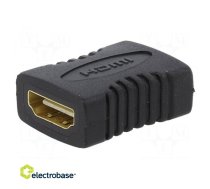 Adapter; HDMI socket,both sides; black