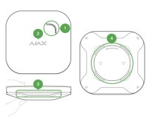 Bezvadu dūmu detektors Ajax FireProtect Jeweller artemperatūras un dūmu sensoriem IP40 balts
