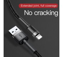 USB lightning male / USB A male 3.0m Baseus CALKLF-RG1 fast 2.0A melns