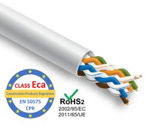 LAN Datortīklu kabelis, PRO BASE, CAT5E UTP, iekšdarbu montāžai, 305m, CPR klase Eca