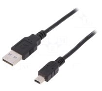 DIGITUS USB 2.0 kabelis – USB A uz Mini USB B, Garums 3 m