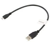 Cable | USB 2.0 | USB A plug,USB B micro plug | gold-plated | 0.3m