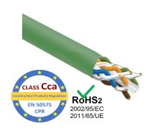 LAN Datortīklu kabelis, SIGHTUX CAT6 UTP iekšdarbu montāžai, LSZH, CPR klase Cca-s1a,do,a1 |zaļš| 30