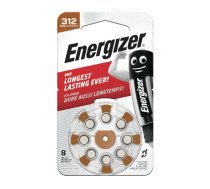 Izmērs 312 baterijas 1.45V Energizer Zn-Air PR41 iepakojumā 8 gb.
