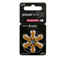 Izmērs 312 | Dzirdes Aparāta baterijas Varta Power One Evolution Zn-Air PR41 iepakojumā 6 gb.