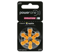 Izmērs 13 | Dzirdes Aparāta baterijas Varta Power one Evolution Zn-Air PR48 iepakojumā 6 gb.