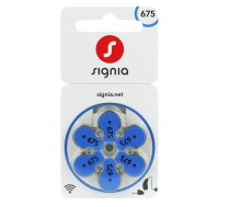 Izmērs 675 | Dzirdes Aparāta baterijas Signia Zn-Air PR44 iepakojumā 6 gb.