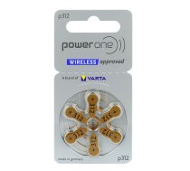 Izmērs 312 | Dzirdes Aparāta baterijas Power One Varta Zn-Air PR41 iepakojumā 6 gb. Type 312/PR41