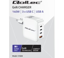 GaN 140W lādētājs| 5-20V | 2.5-5A | 3 x USB-C PD | 1x USB QC 3.0 | Portatīvais dators | Viedtālrunis
