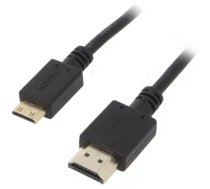 Mini HDMI - HDMI 1.8M V2.0 | UHD 2160p | High Speed + Ethern 3D, 4K, ARC | CC-HDMI4C-6 GEMBIRD