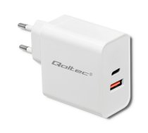 Lādētājs 63W | 5-20V | 1.5-3A | USB Type-C PD | USB QC 3.0 | Balts | QOLTEC