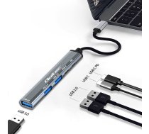 Qoltec Hub Adapter USB-C 3.1 5-in-1 | USB-C PD | USB-C | 2× USB 2.0 | USB 3.0